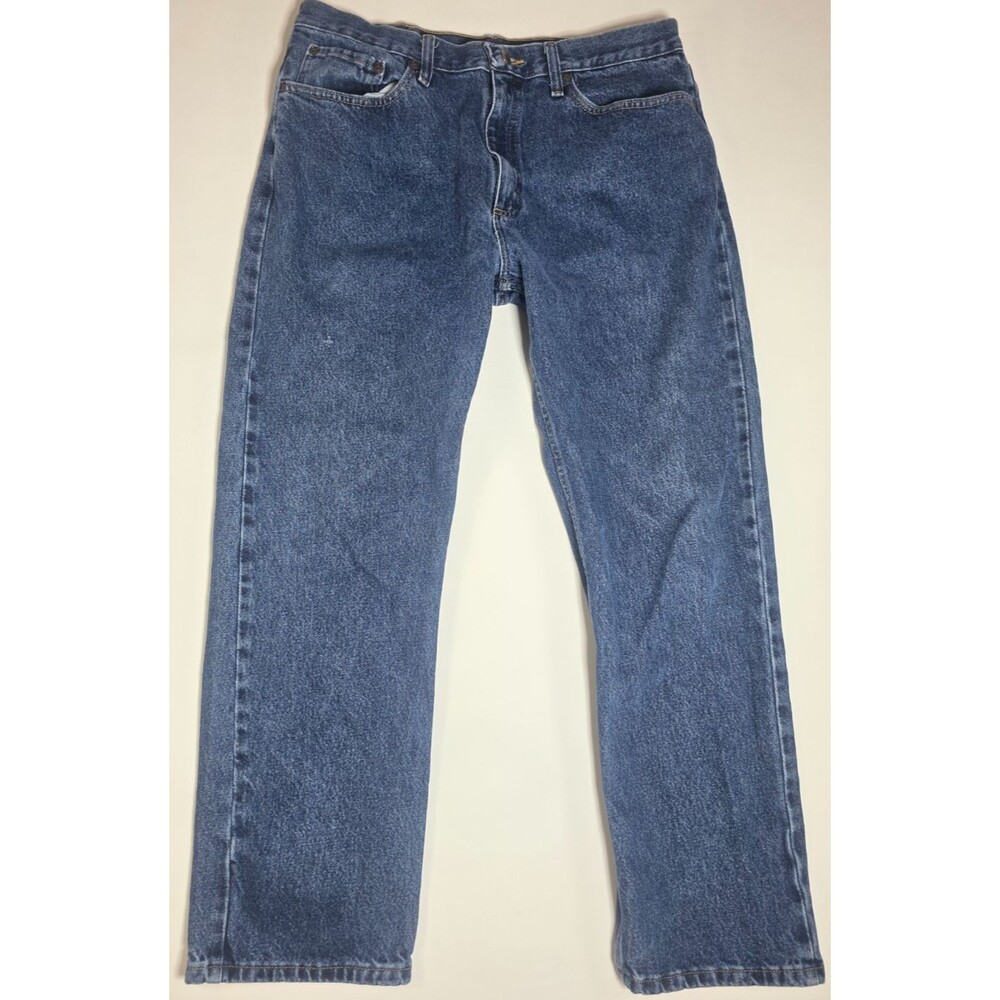 Wrangler Mens Five Pocket Regular Fit Jeans 38x30 Blue Denim Casual Workwear